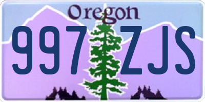 OR license plate 997ZJS