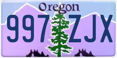 OR license plate 997ZJX