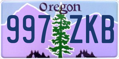 OR license plate 997ZKB