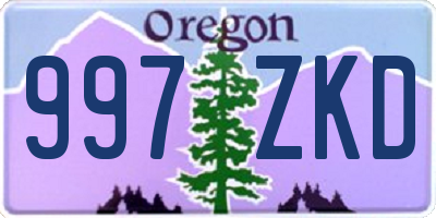 OR license plate 997ZKD