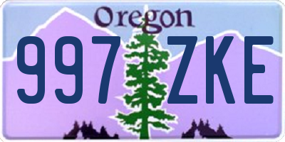 OR license plate 997ZKE