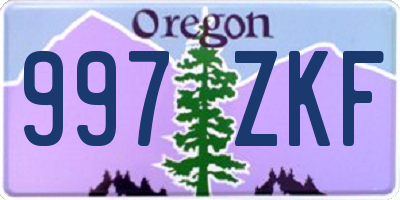 OR license plate 997ZKF