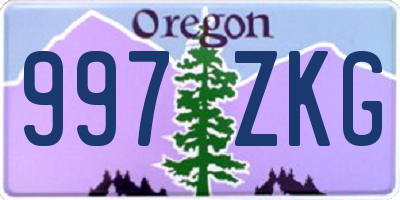 OR license plate 997ZKG