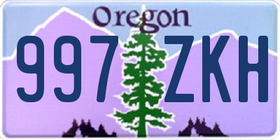 OR license plate 997ZKH