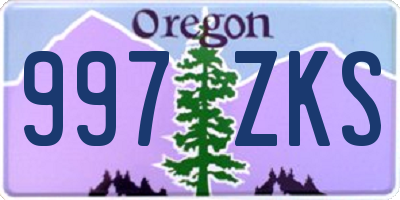 OR license plate 997ZKS