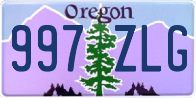 OR license plate 997ZLG