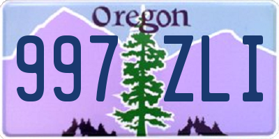 OR license plate 997ZLI