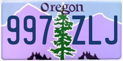 OR license plate 997ZLJ