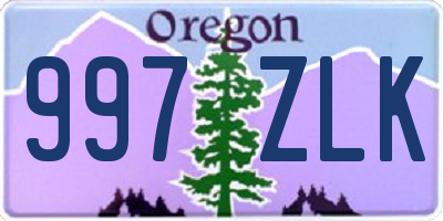 OR license plate 997ZLK