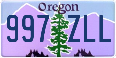 OR license plate 997ZLL