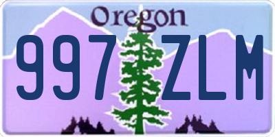 OR license plate 997ZLM