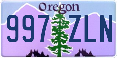 OR license plate 997ZLN