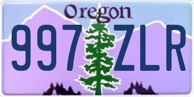 OR license plate 997ZLR