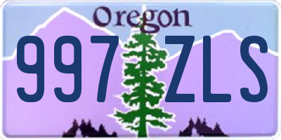 OR license plate 997ZLS