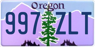 OR license plate 997ZLT