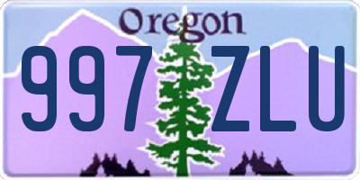 OR license plate 997ZLU