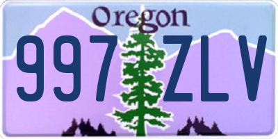 OR license plate 997ZLV