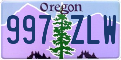 OR license plate 997ZLW