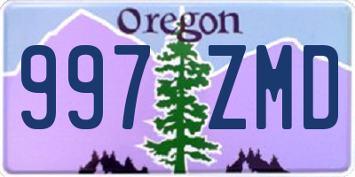 OR license plate 997ZMD