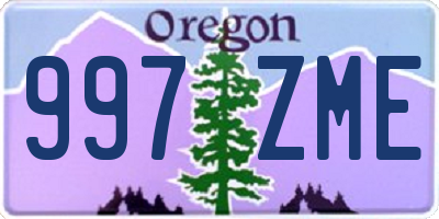 OR license plate 997ZME