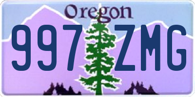 OR license plate 997ZMG