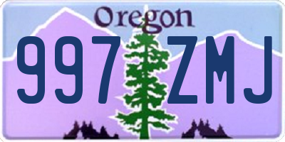 OR license plate 997ZMJ
