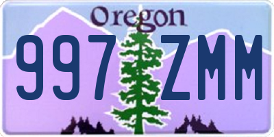 OR license plate 997ZMM