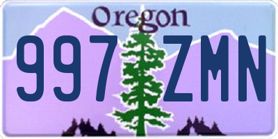 OR license plate 997ZMN