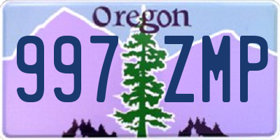 OR license plate 997ZMP