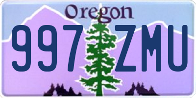 OR license plate 997ZMU