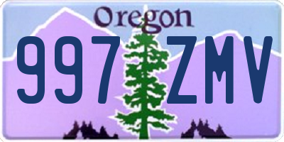 OR license plate 997ZMV