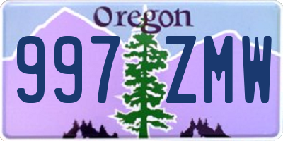 OR license plate 997ZMW