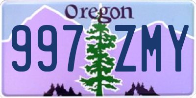 OR license plate 997ZMY