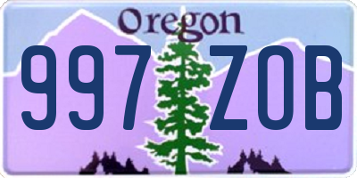 OR license plate 997ZOB