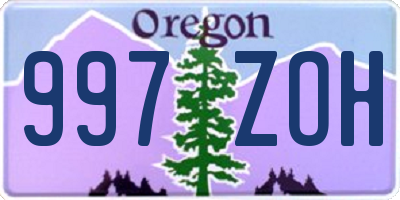 OR license plate 997ZOH