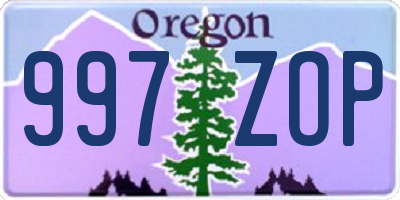 OR license plate 997ZOP