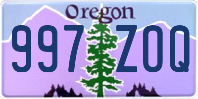 OR license plate 997ZOQ