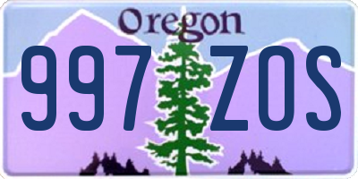 OR license plate 997ZOS