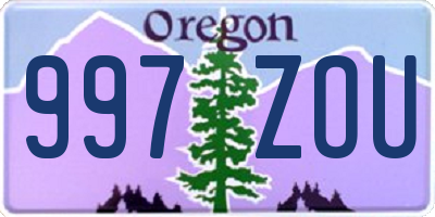 OR license plate 997ZOU