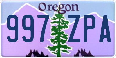 OR license plate 997ZPA