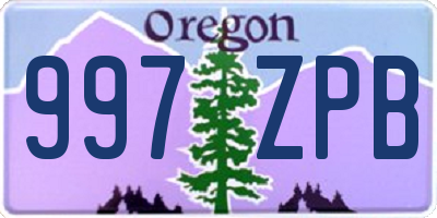 OR license plate 997ZPB