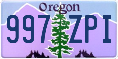 OR license plate 997ZPI