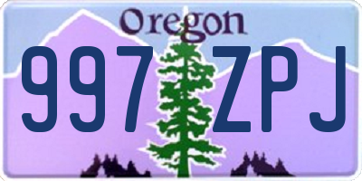 OR license plate 997ZPJ