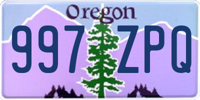 OR license plate 997ZPQ