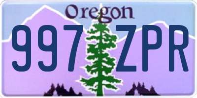 OR license plate 997ZPR