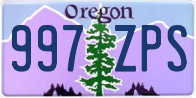 OR license plate 997ZPS