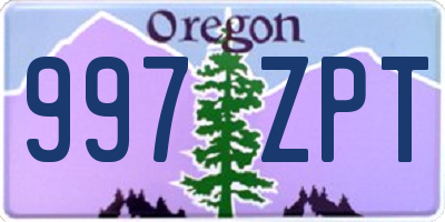 OR license plate 997ZPT