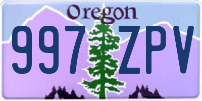 OR license plate 997ZPV