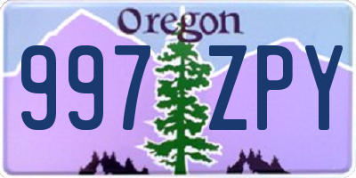 OR license plate 997ZPY