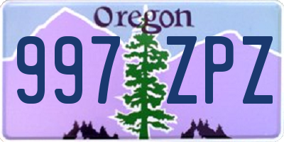 OR license plate 997ZPZ